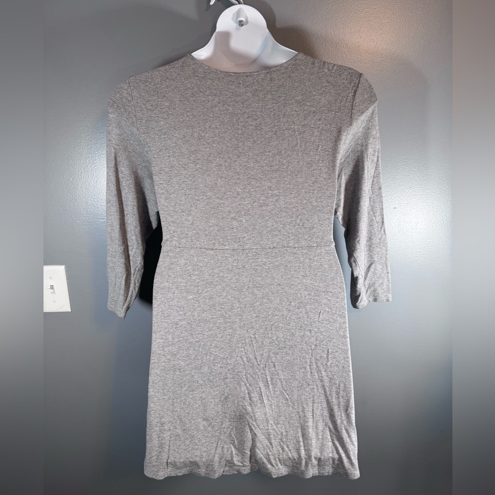 Andrea Jovine Gray Stretch Tunic Top XL – 3/4 Sleeve Soft Jersey Knit Side Slits - Picture 6 of 12